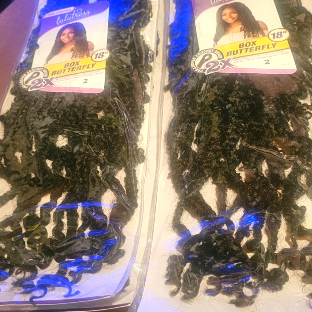 Lulutress Box Butterfly Locs 18"2x Included 4 Packages Of Hair Color #2